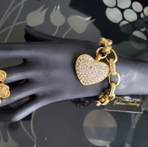 New Gold Charm Bracelet with Australian Crystals